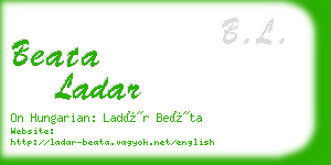 beata ladar business card